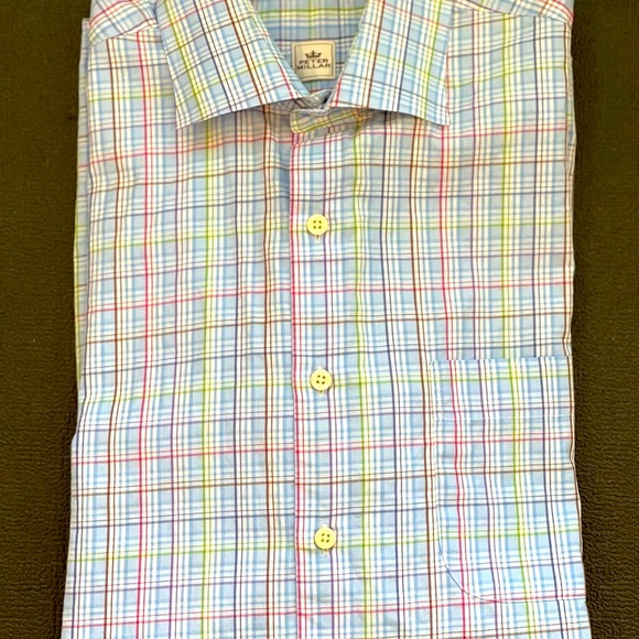 EUC, Peter Millar, L/S button down, beautiful pattern, great color pallette, L - Picture 6 of 10